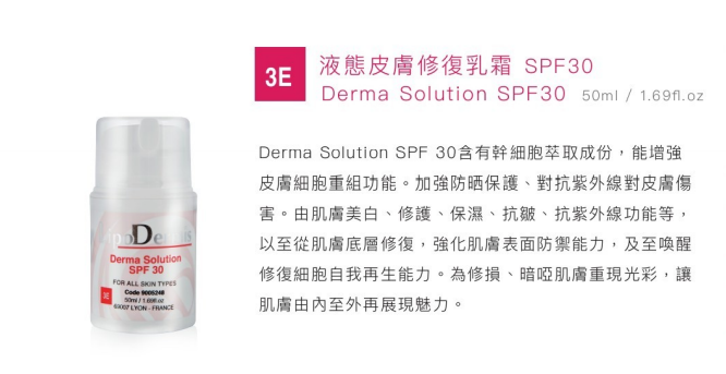 LipoDermis Derma Solution SPF 30 液態皮膚修復防曬霜 